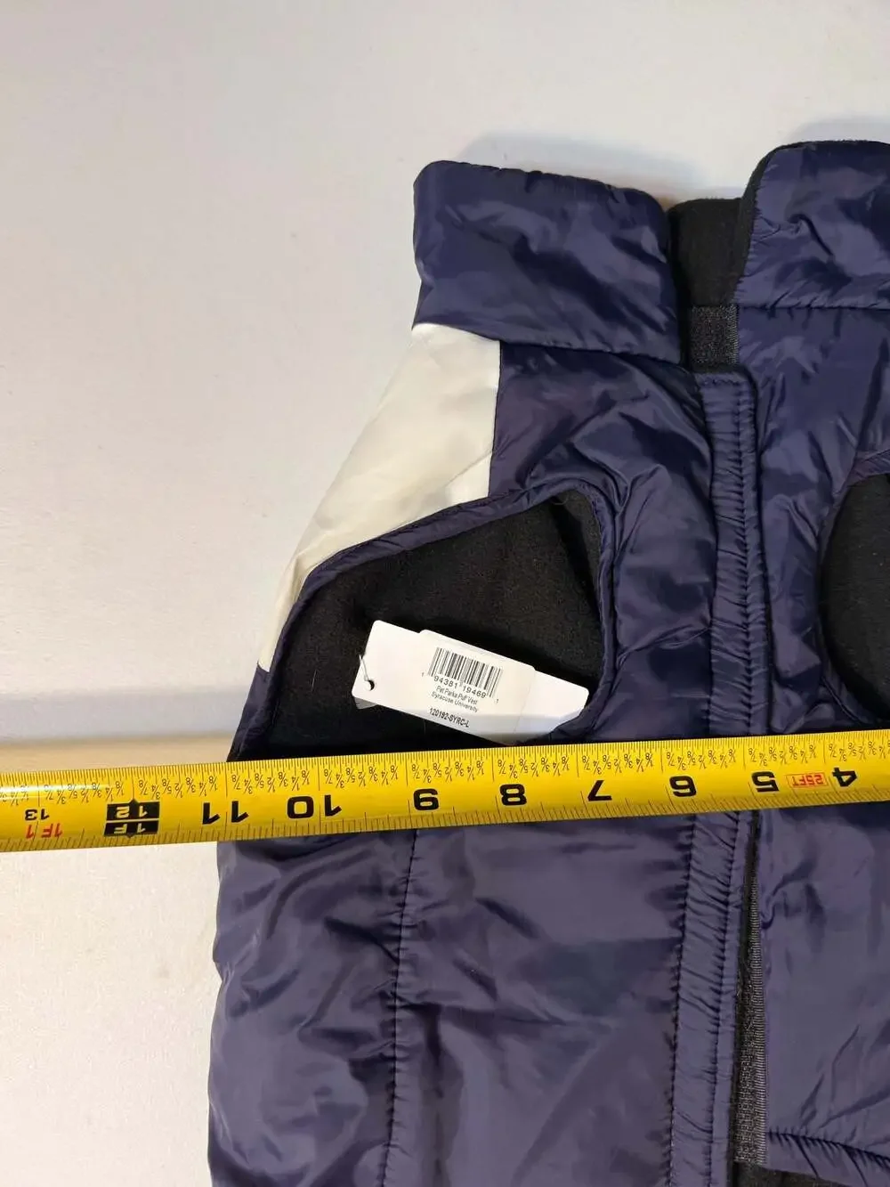 Little Earth Syracuse University Orange Pet Puffer Vest Navy Blue Large NEW